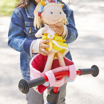 Haba Soft Doll'S Bike Seat Flower Meadow - Attaches To Handlebars With Hook & Loop Attachment (Scooters Trikes & Bicycles)
