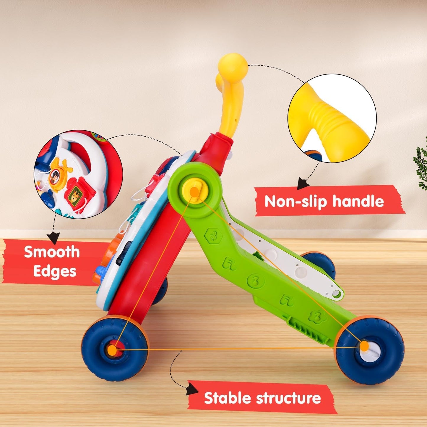 Auntyfey Baby Walker, 5 In 1 Push Walker Baby, Baby Walking Toy, Baby Walkers For Girls, Baby Push Toy Walker, Walker Baby Girl