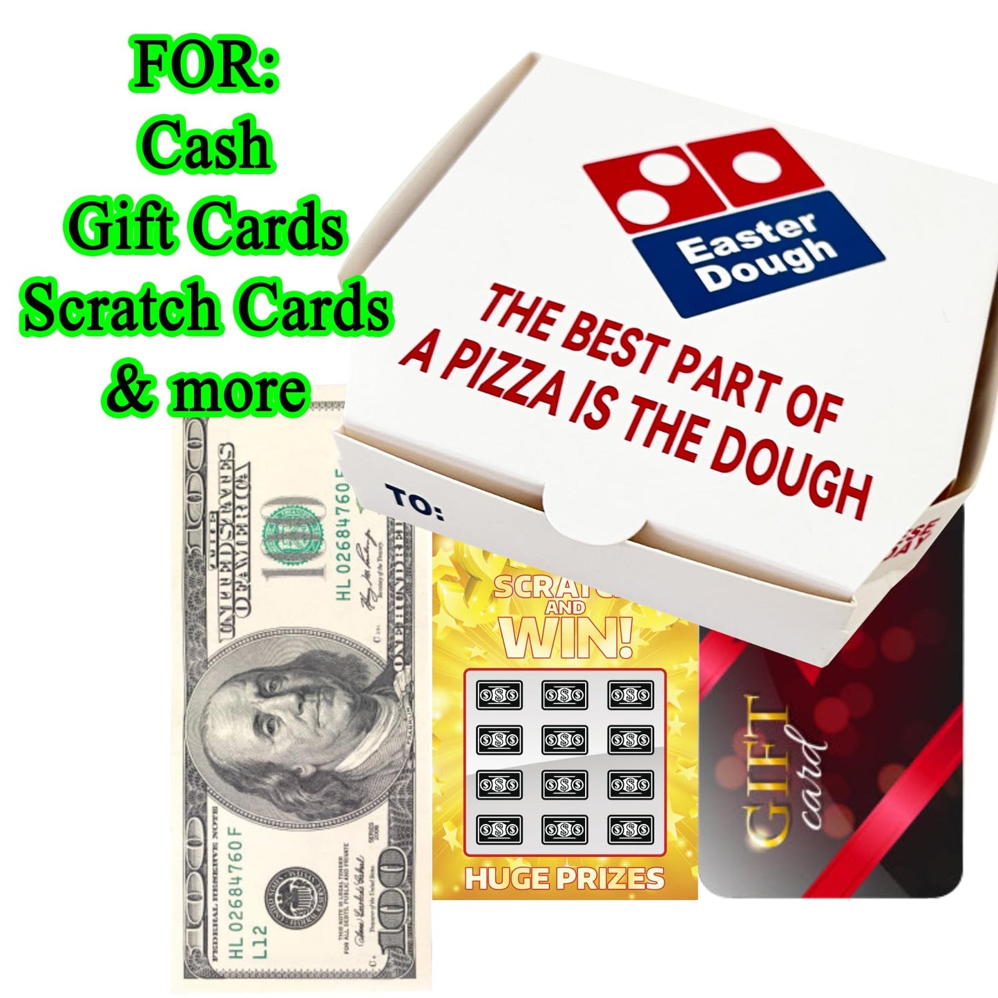 4 Pack Easter Basket Stuffers, Money Box For Cash Gift For Kids Teens, Money Holder, Gift Card Holder, Mini Pizza Box Easter Dou