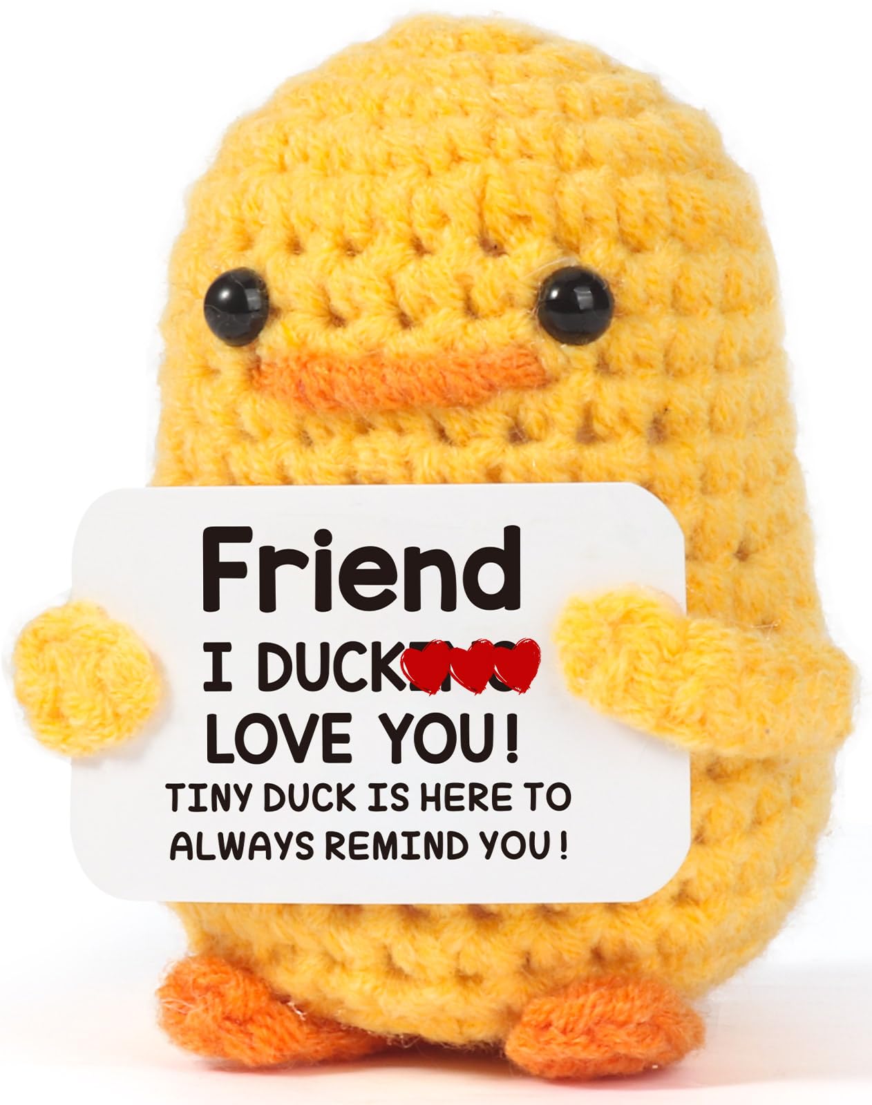 Mbl Friend Friendship Gifts For Women - I Duck Love You, Funny Handmade Positive Emotional Inspirational Knitted Duck Bestie Bes