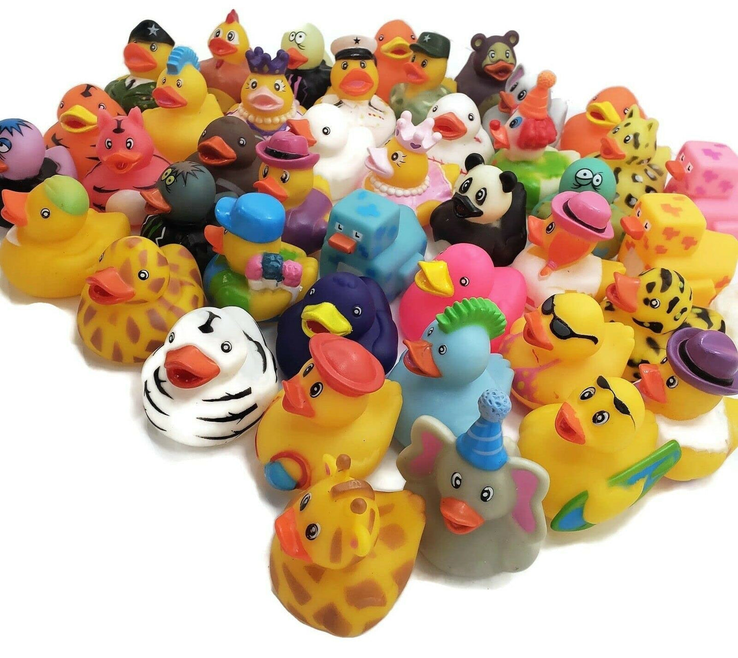 Assorted Colorful Rubber Duckies (2'') Ducks Ducky Duck Ducking (100 Pack) Jeep Ducking Bath Tub Pool Toy
