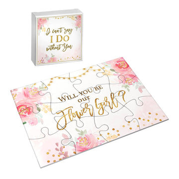 Lillian Rose Gift, Will You Be Our Flower Girl Puzzle, One Size, Pink