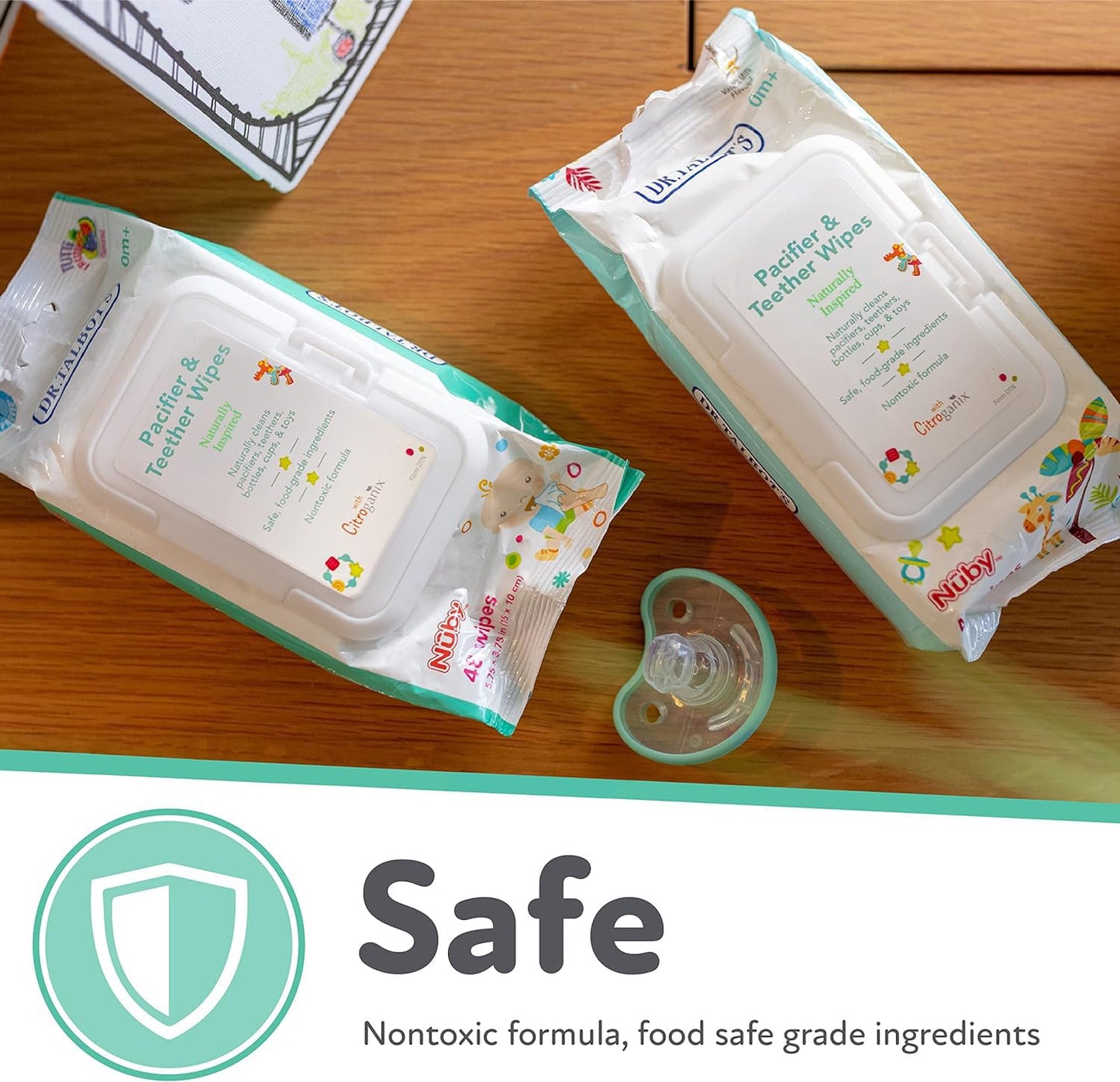 Dr. Talbot's Pacifier and Teether Wipes Naturally Inspired with Citroganix  Vanilla Milk  48 Count  1 Pack