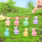 Homico 30 Pieces Rabbit Miniature Figurines Luminous Mini Easter Bunny Small Rabbits Mini Resin Animals For Dollhouse Fairy Gard