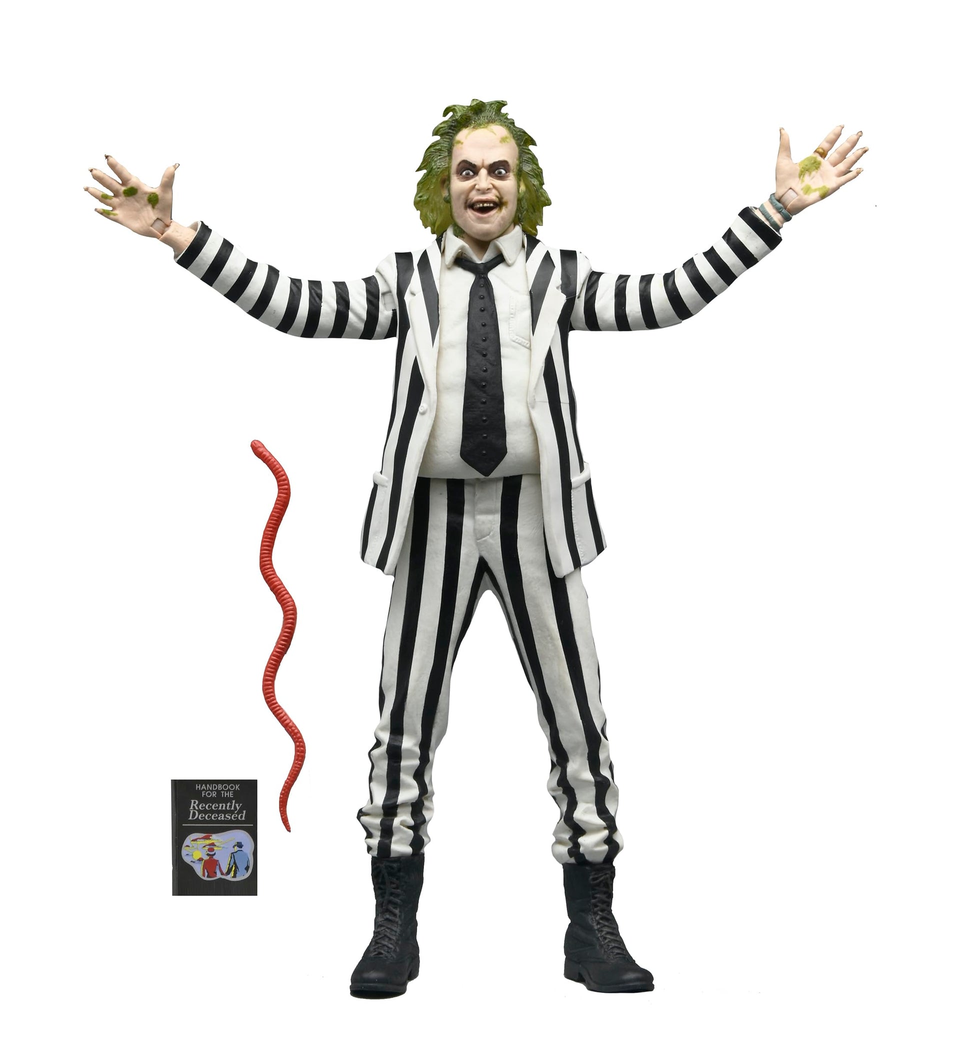 NECA Beetlejuice Collectible Action Figure |Officially Licensed Movie Classic, (1988) Black & White Suit, 7 Scale
