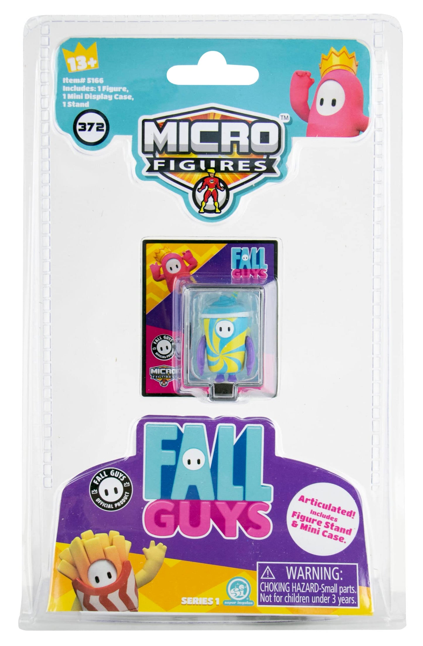 World's Smallest Fall Guys Micro Figures 4-Pack - Multicolor, 1.25 inches, Plastic