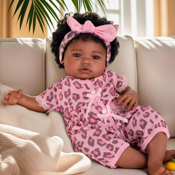 Babeside Reborn Baby Dolls Black Girl, 20 Inch Realistic Black Girl Newborn African American Real Life Baby Girl Dolls Soft Viny