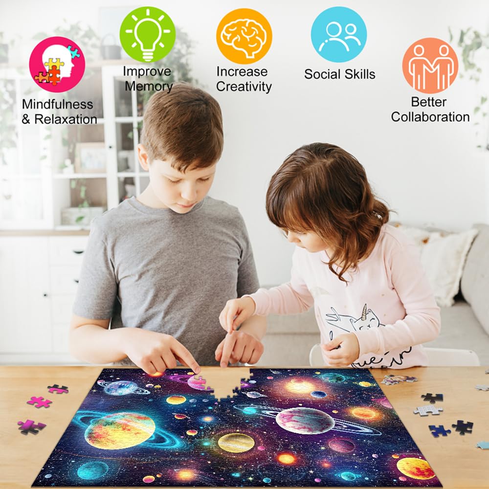 Huadada Jigsaw Puzzles For Adults 1000 Piece Jigsaw Puzzles For Adults Challenging Game With Letters On Back (Mysterious Universe)