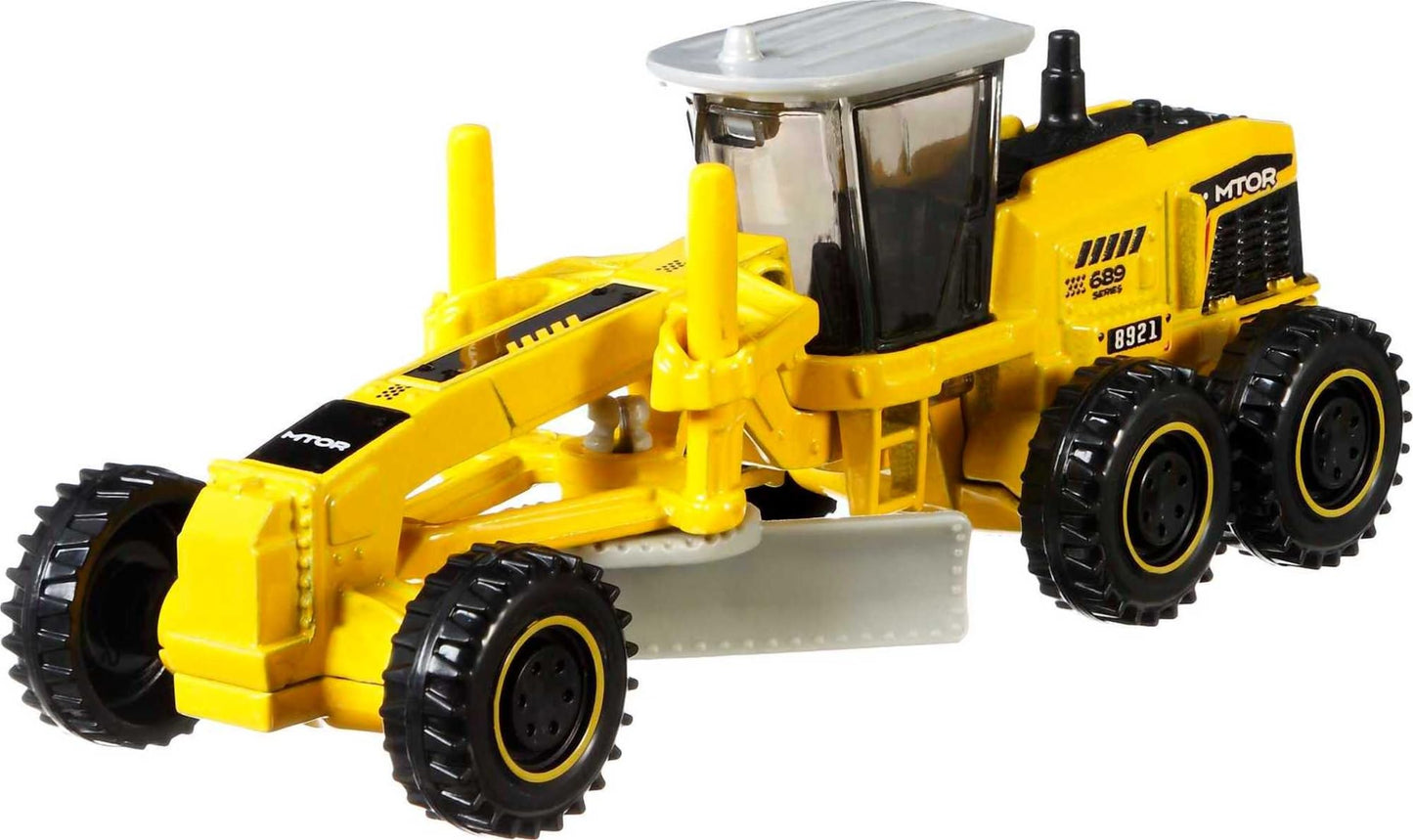 Matchbox Working Rigs 4-Pack Toy Construction Trucks, Plastic, Multi, Model HCC07, Moving Parts, Styles May Vary