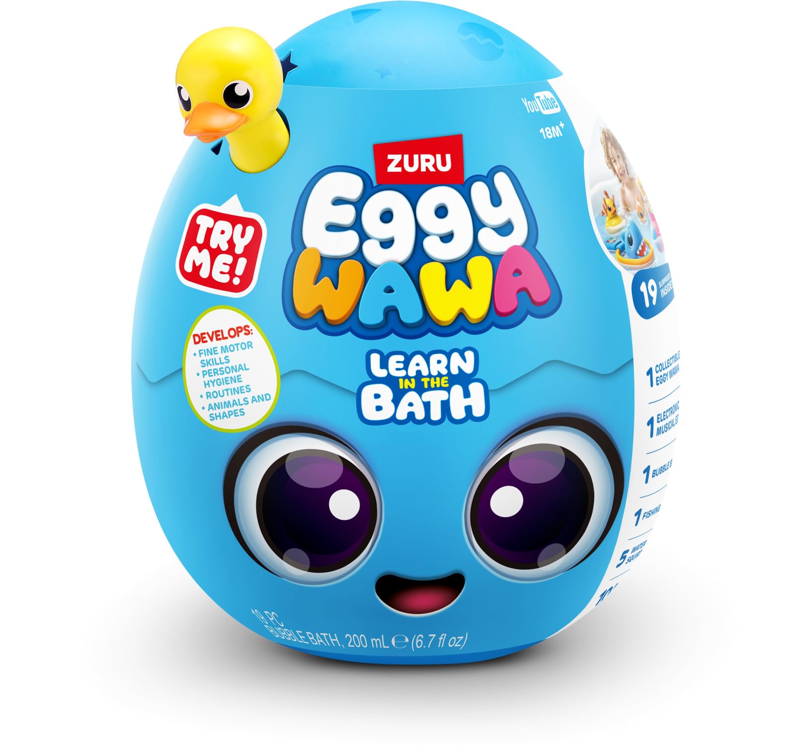 Eggy Wawa Learn in The Bath by ZURU  Pre-K Interactive Baby and Toddler Learning Toy with Music  Education  Learning  Motor Skills