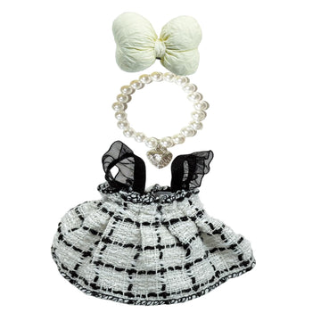 17cm Doll Clothes Set & Outfit Set for 17cm Dolls - enhanced Fashion Dresses with Accessories  elegant Chic Doll Clothing & Style Bundle Black and White