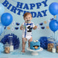 Navy Blue Happy Birthday Banner Sign Happy Birthday Bunting Banner Flag Garland For Kids Boys Baby Birthday Party Decorations Supplies