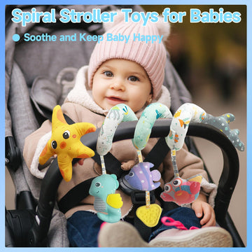 Baby Toys Infant Carseat Toy - Car Seat Toys Gifts For 0-6 6-12 Months Stroller Toy For Newborn Babies Boy Girl 3-6 Month Spiral