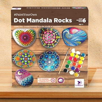 Toykraftt Dot Mandala Rock Painting Kit - Diy Stone Art & Craft Gift For Girls & Boys Ages 8-12 (Ideal For 6-12 & 8-10)