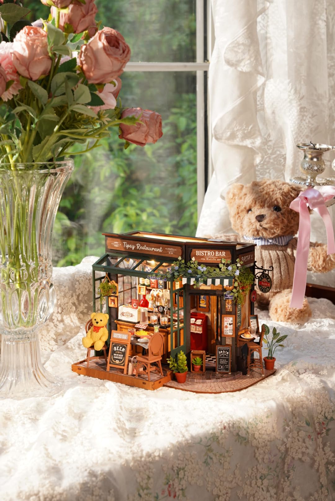 Rowood Miniature House Kits For Adults,Diy Mini House Building Kit,Wooden Dollhouse Kit With Led For Kids Teens Beginners As Bir