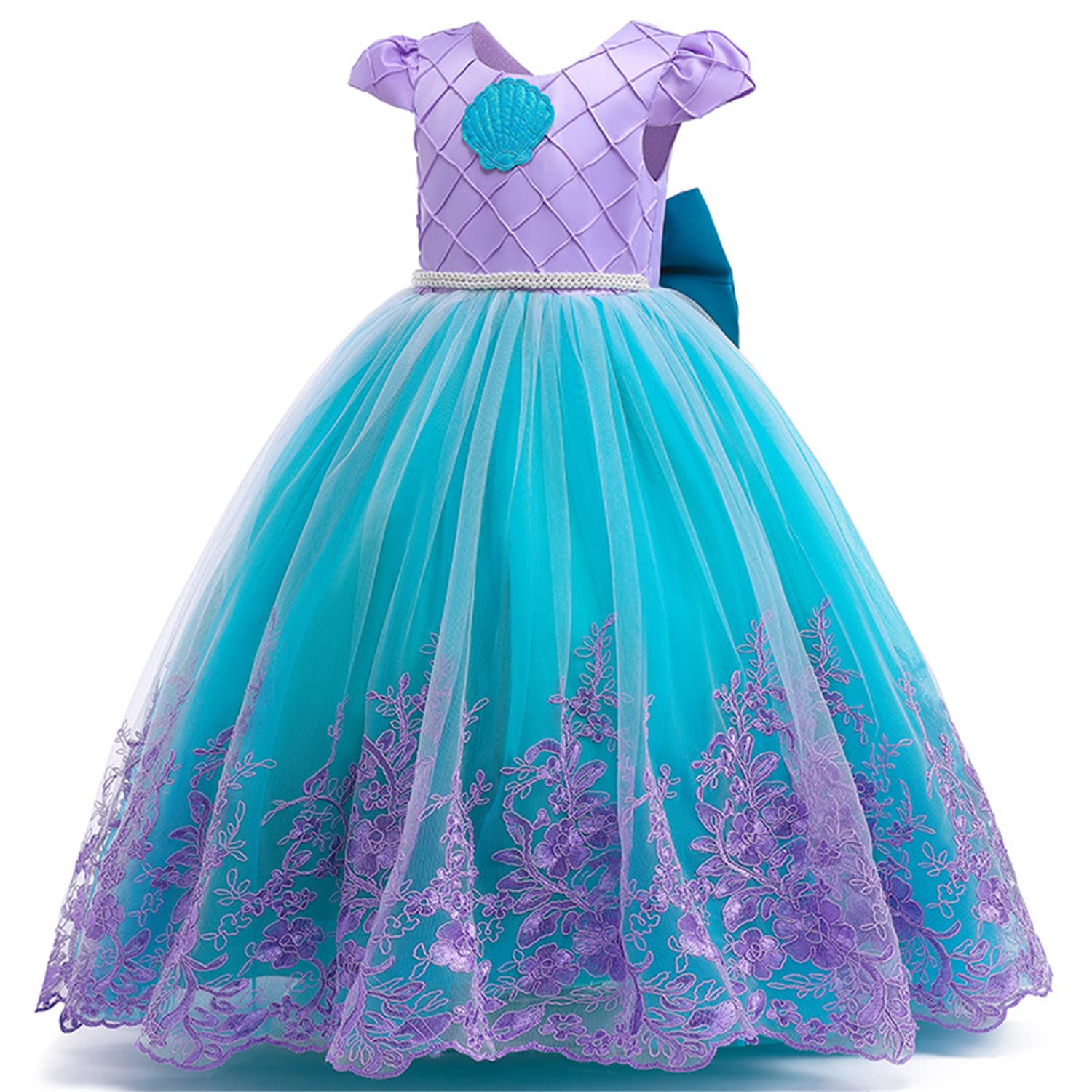 Purfeel Girls Mermaid Princess Dress Kids Mermaid Costume Dress Up For Ariel 3-4Years