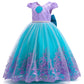 Purfeel Girls Mermaid Princess Dress Kids Mermaid Costume Dress Up For Ariel 8-9Years
