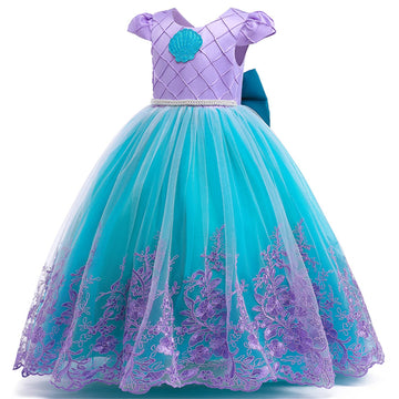 Purfeel Girls Mermaid Princess Dress Kids Mermaid Costume Dress Up For Ariel 7-8Years