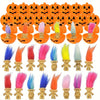 24 Pcs Vintage Lucky Dolls Action Figures Bulk with 12pcs Halloween Pumpkin Candy Box Great for Kids Boys Girls Halloween Party 