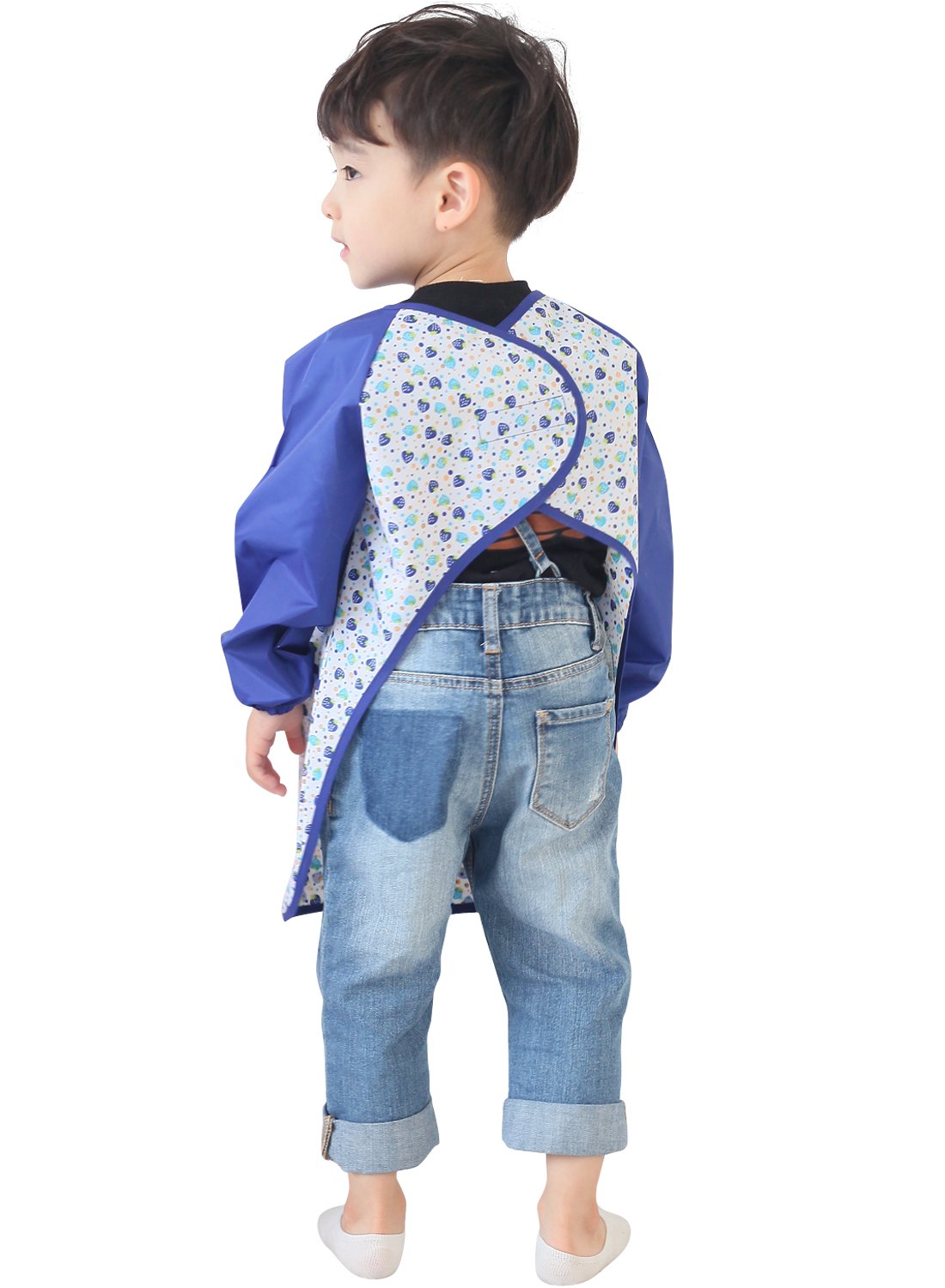 Plie Waterproof Kids Art Smocks 37 Colors (Age 1-10, S-XXL size), Blue Strawberry (25-M)