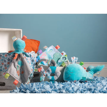 Taggies Crinkle Me Toy With Baby Paper & Squeaker, 6.5 X 6.5', Sleepy Seas Octopus