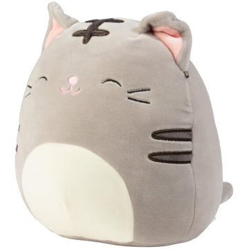 Squishmallows 8-Inch Tally The Grey Cat - Official Jazwares Plush - Collectible Soft & Squishy Kitty Stuffed Animal Toy - Add To Your Squad - Gift For Kids, Girls & Boys