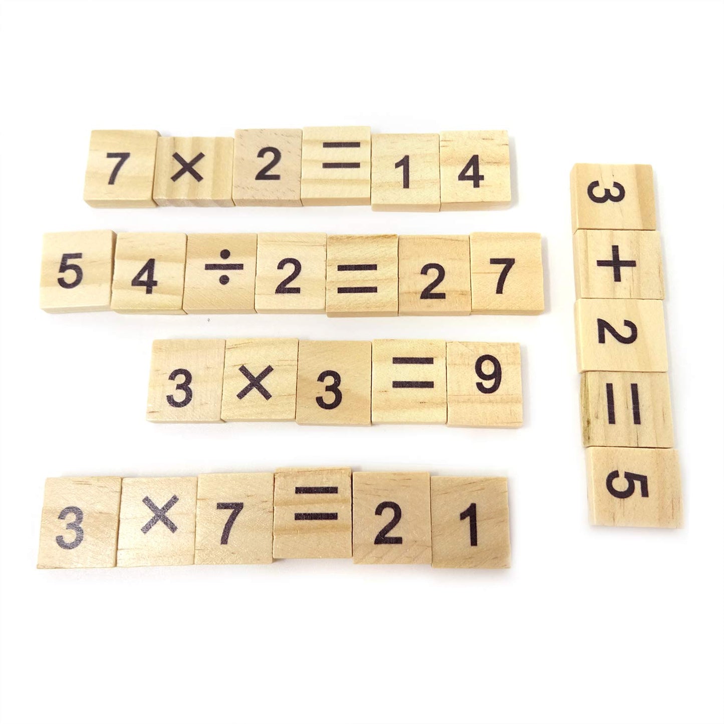 Honbay 100Pcs Wooden Scrabble Tiles Numbers Symbols Tiles For Craft Projects, Games, Early Childhood Education