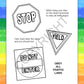 ZOCO - Bike Safety Educational Coloring & Activity Books (50 Bulk Pack, Without Crayons) - Bicycle Road Rules, Helmet Safety - F
