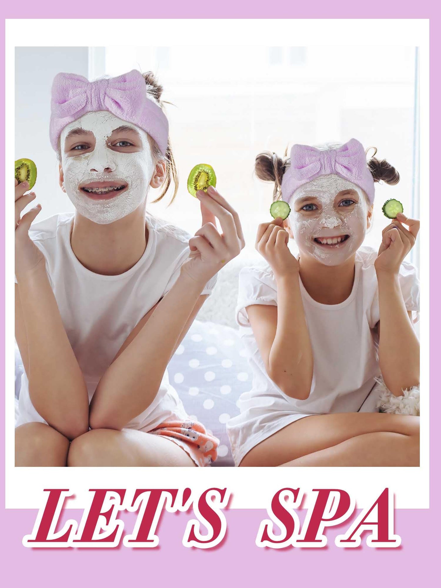 Sintuff 24 Pcs Sleepover Party Supplies For Girls 6 Spa Party Robes 6 Tote Bags 6 Headbands 6 Spa Masks(Size 14,Light Purple)