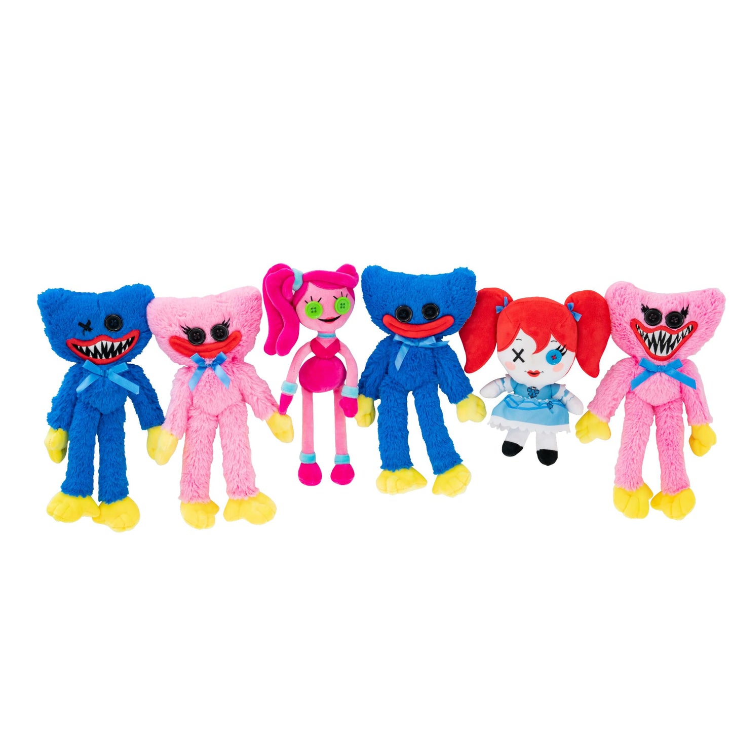 UCC Distributing Poppy Playtime Plush Toy Set of 6, 8-Inch Multicolor Characters: Huggy Wuggy, Kissy Missy, Mommy Long Legs