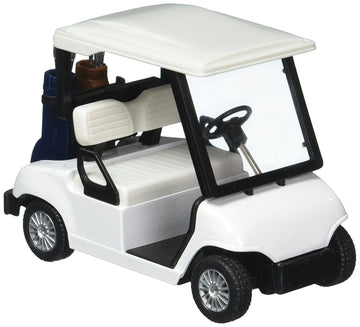 KinsFun Die Cast Metal Golf Cart Toy Car - White, 4½" Pullback Action, Durable Plastic