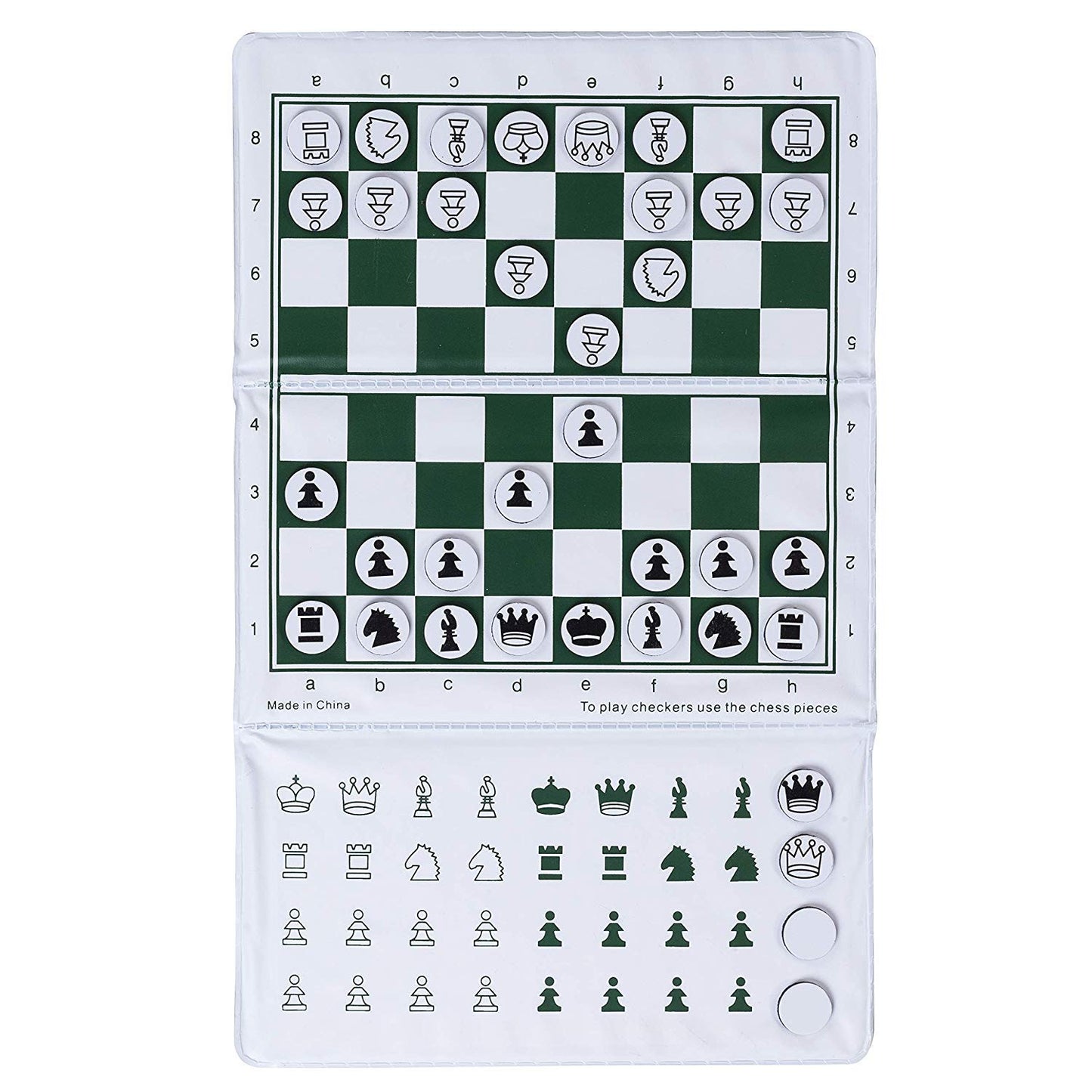 WE Games Mini Magnetic Travel Chess Set - 6-Inch Foldable Board, Durable Vinyl Pieces, Gold Logo, Model 10-0006