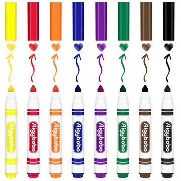 Aigybobo Washable Markers Bulk, 200 Count, 8 Assorted Colors, Broad Line Conical Tip, Perfect for Kids & Classroom Supplies