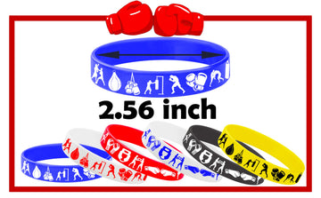 CupaPlay 24PCS Boxing Rubber Bracelets - Suitable for Boxing Fan Sports Match Themed Party Supplies Decorations Birthday Baby Sh
