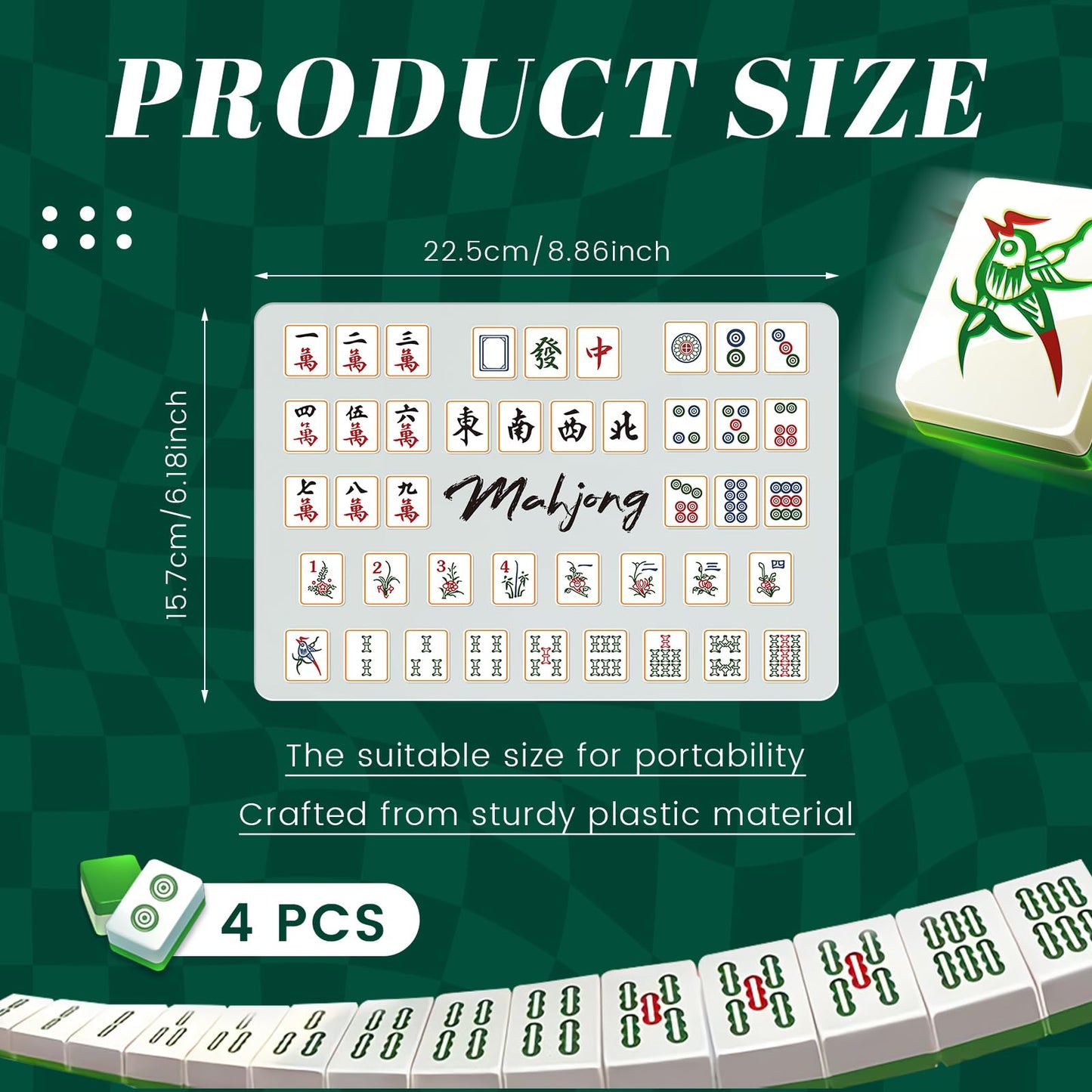 Seenelling 4 Pcs Mahjong Tile Mixer Mahjong Shuffler For Mixing And Shuffling Tiles Plastic Mahjong Accessories Gifts For Mahjon