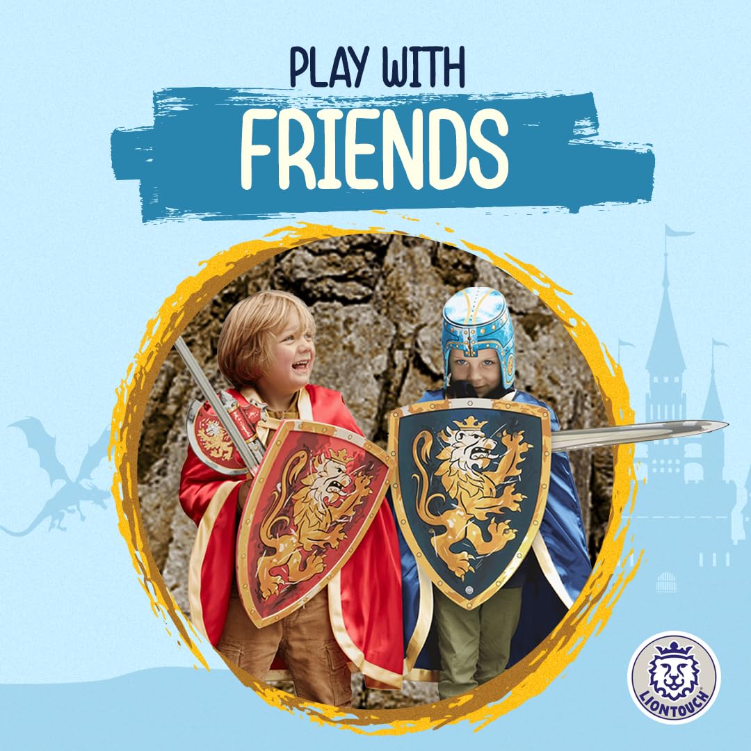 Liontouch - Noble Knight Cape for Boys, Blue & Red | Age 3-8 Years - One Size Fits All | Medieval Pretend Play Toy Cloak for Kid