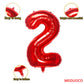 32 Inch Red Number 2 Balloons Foil Ballon Digital Birthday Party Decoration Supplies (Red Number 2 Balloon)