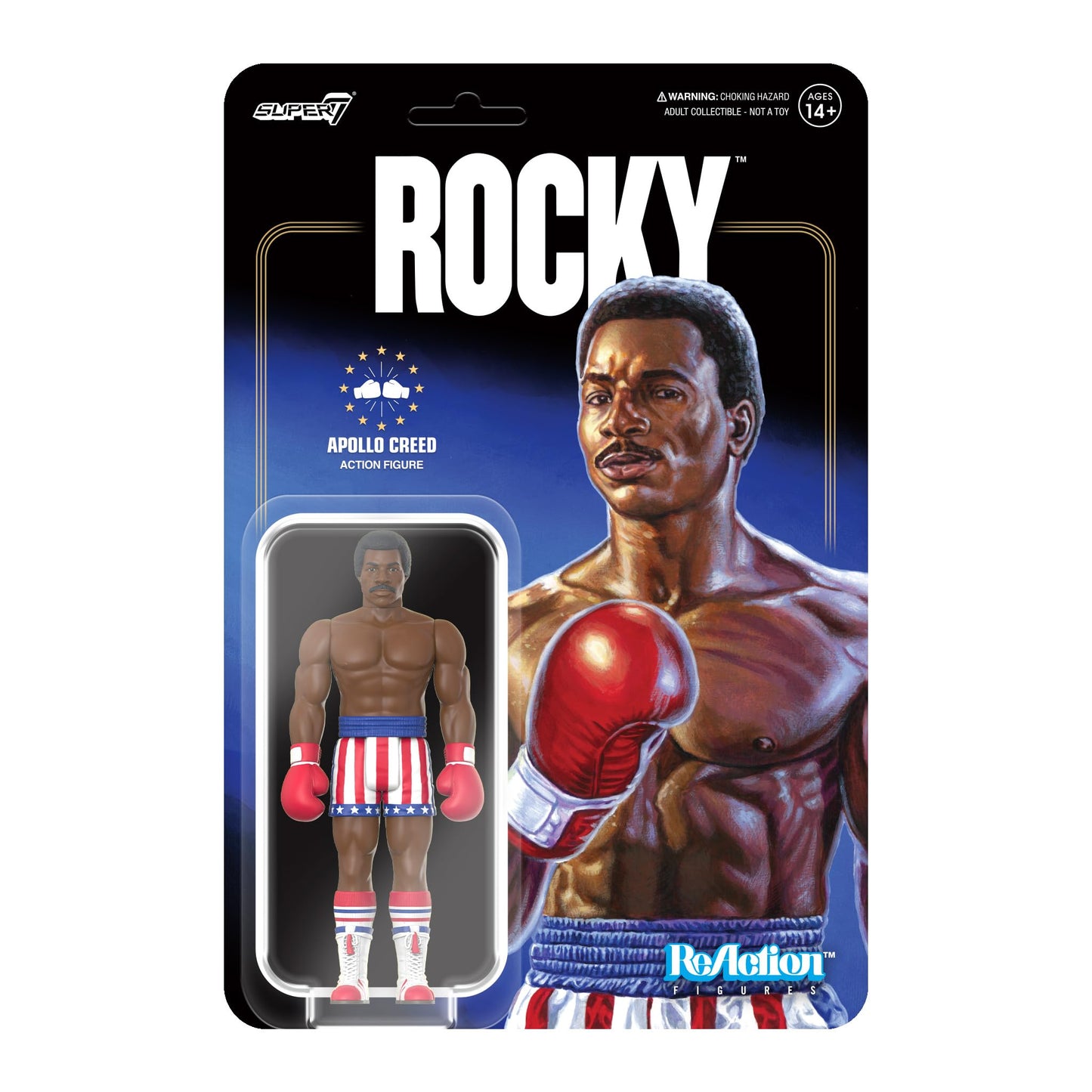 Super7 Rocky Apollo Creed (Boxing) - 3.75' Rocky Action Figure Classic Movie Collectibles And Retro Toys
