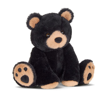 Bearington Collection Bear Stuffed Animal, 10.5" Plush Black Bear, Woody Variant