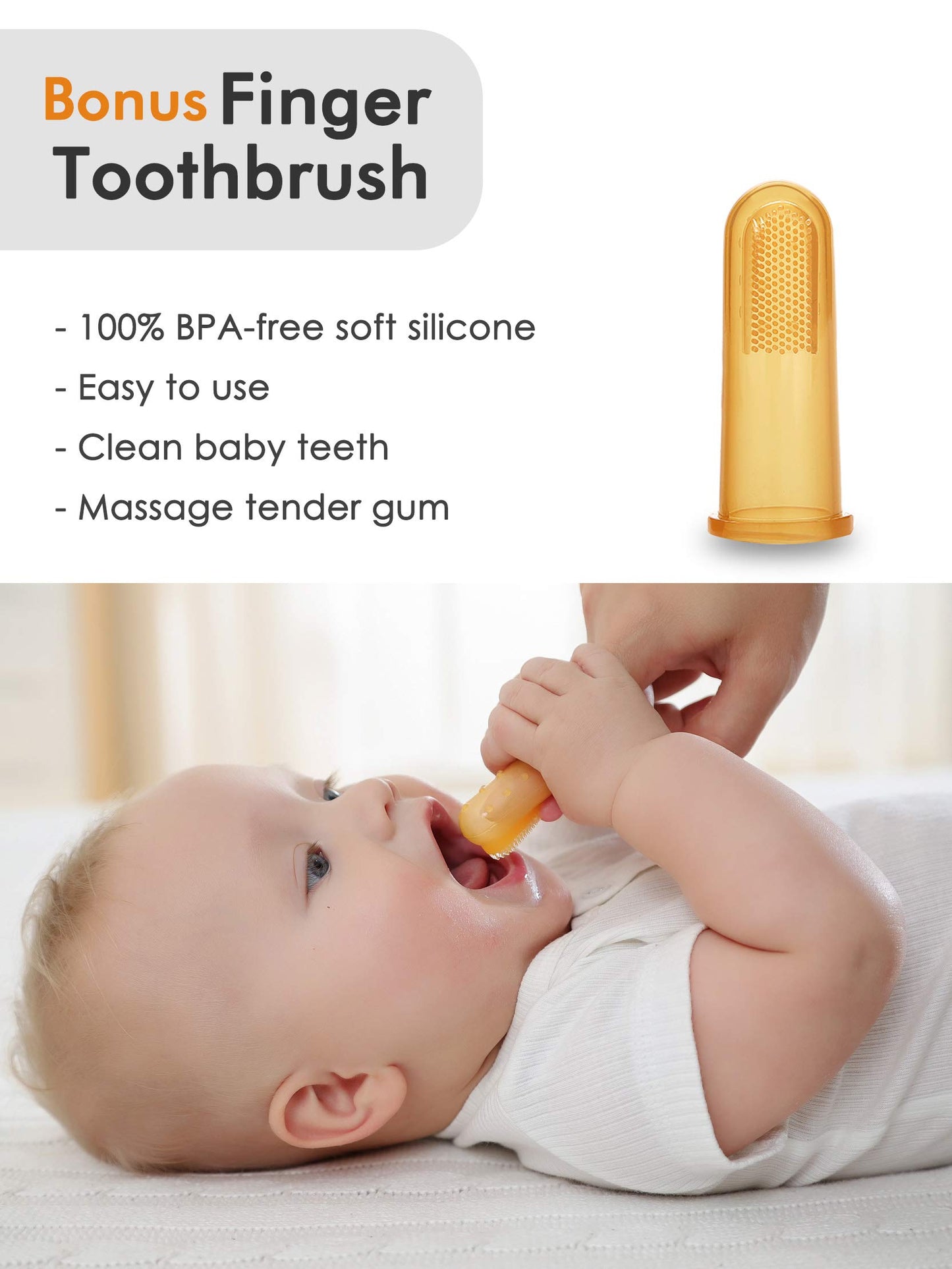 Giftty Baby Teething Mitten Panda Teether Mitt Chewing Glove Infant Toy Teething Glove Baby Chew Mitt With Finger Toothbrush Bpa-Free For Baby Boys Girls - 1 Pair + 1 Toothbrush