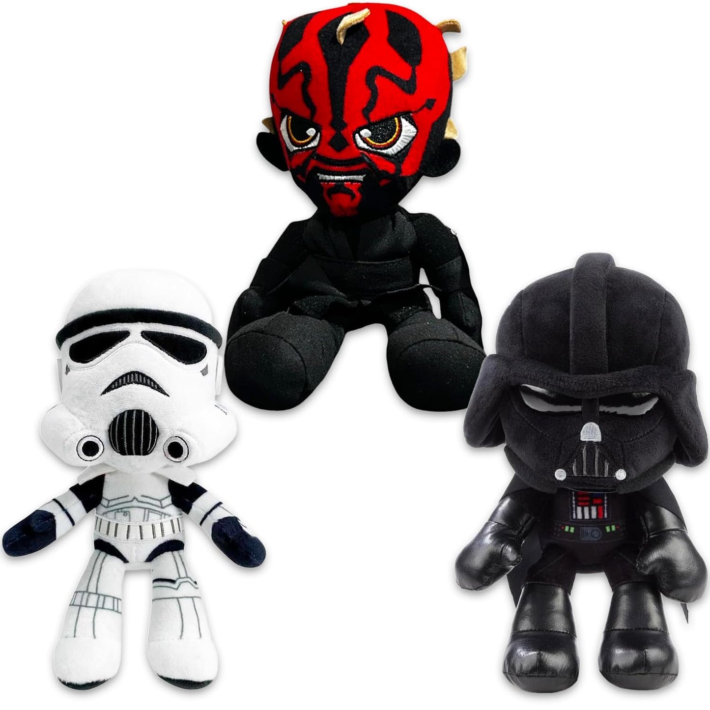 Star Wars Plush Toy Set - 3 Pack Bundle With 8 Plushies For Kids, Boys Featuring Darth Vader, Stormtrooper, Darth Maul Plus Stic