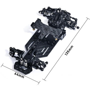 Abendor 1/24 1/28 TG Racing Carbon Fiber Assembled Mini Rear Drive RWD Drift Racing Car Frame Body Kit with Wheels&Tools DIY Par