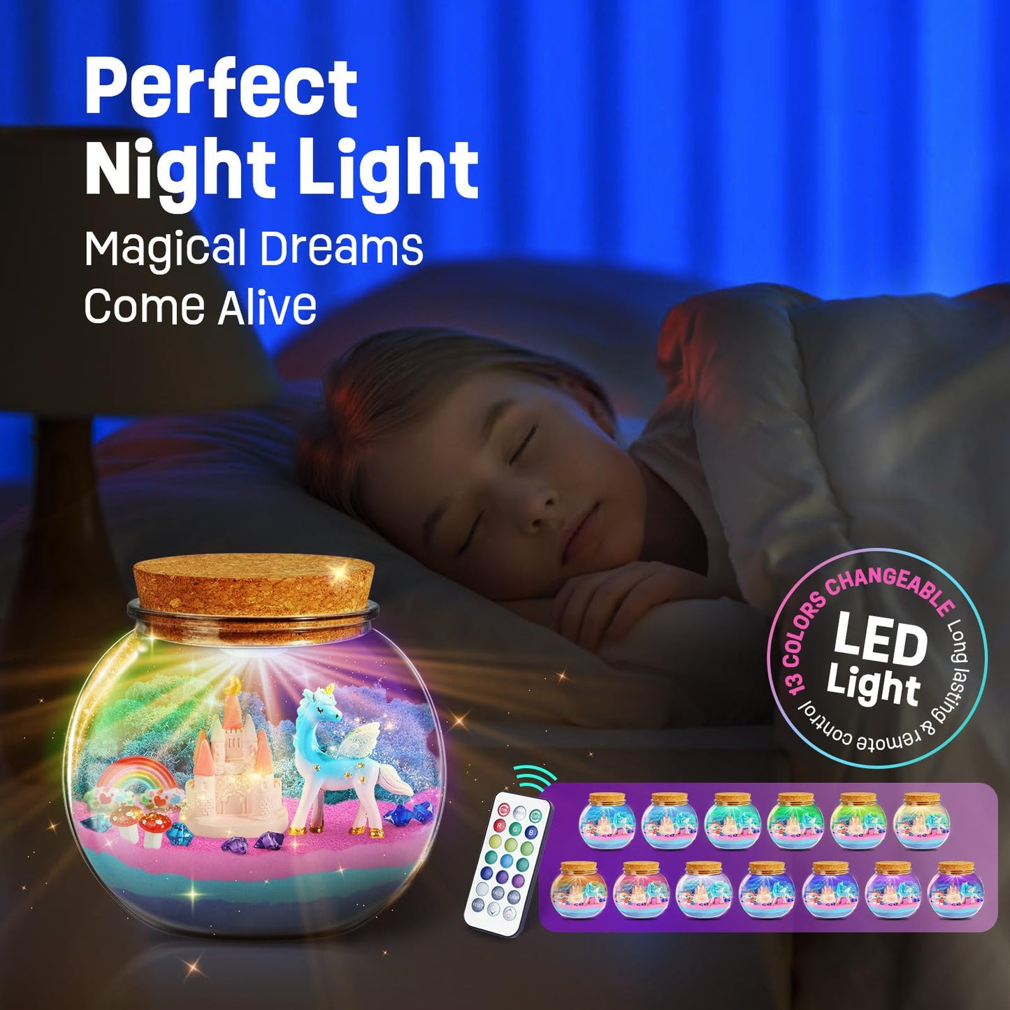 LAOESE Unicorn Gifts for Girls - Unicorns Terrarium Kit for Kids - Birthday Gift for Girl Ages 4 5 6 7 8-12 Year Old - DIY Unico