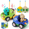 Toyfuntasy 2-Pack Remote Control Dinosaur Cars For Kids - Best Birthday Gifts For Boys Ages 2 3 4 5 Year Old, Electric Rc Dino C