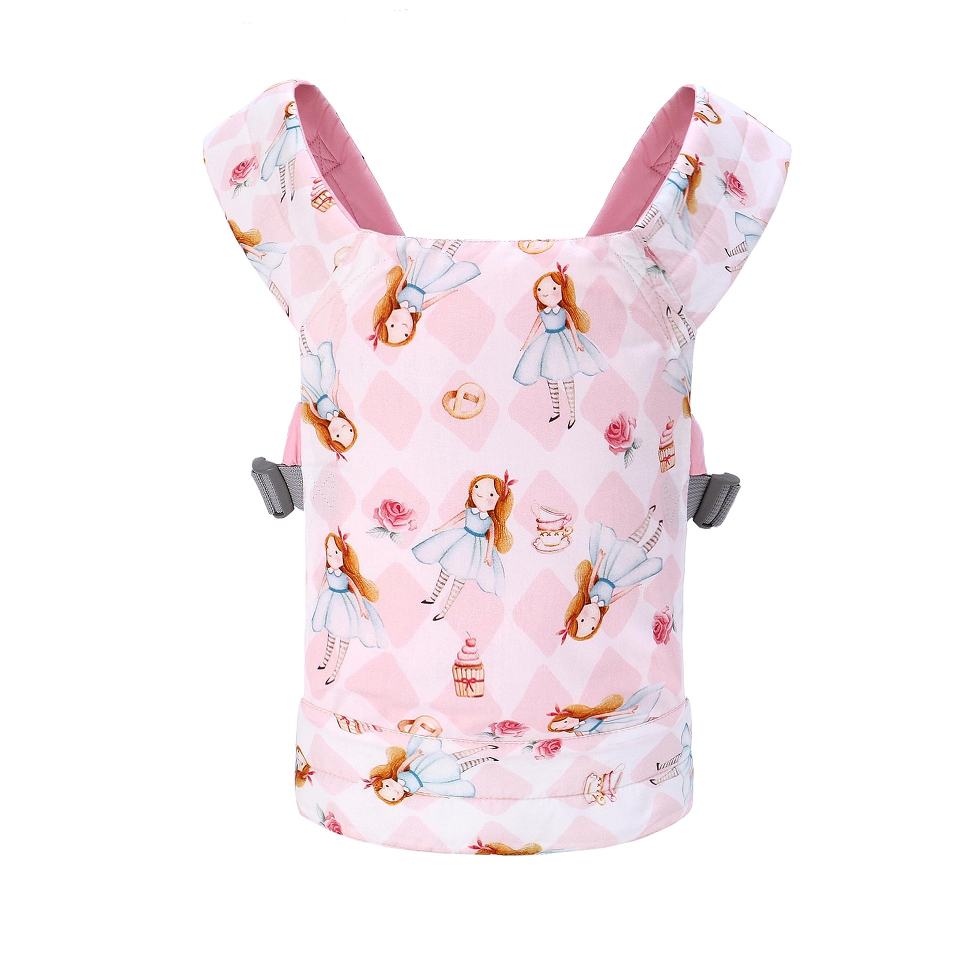 Baby Doll Carrier Front and Back Baby Doll Accessories Backpack Kid Toddlers Play Toy Baby Carriers for Babydoll Pretend with Adjustable Straps for Little Girls (Sweet Girl)