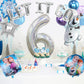 Maxiuss Frozen Party Decorations Kit - 13 Pieces, Including Snowman Balloon, For 6 Year Old Birthday Party