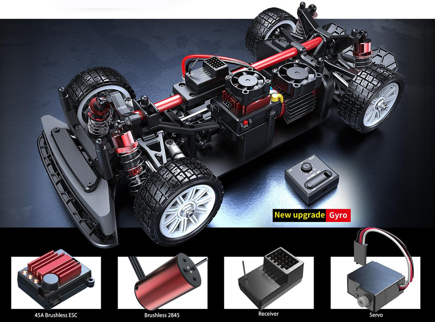 Fenamx 14302 Hyper 4WD Brushless RC Car - All-Road Drift Car, 1/14 Scale, High Speed, Plastic Construction, 2.4G Control,
