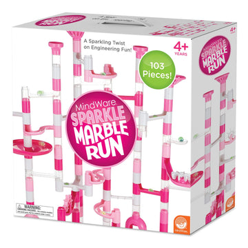 Mindware Pink Sparkle Marble Run Set With 103 Pieces