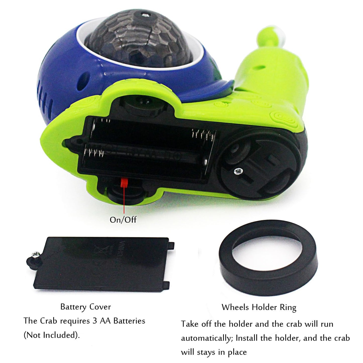 Tipmant Baby Toddler Electric Snail Toy Cute Electronic Animal Crawl, Play Music, Luminous Light Kids Birthday (Green)