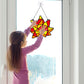 Qyeahkj Fall Crafts Stained Glass Craft Thanksgiving Maple Leaves Sticker Glass Made Easy Activity Kit Decorations Autumn Suncat